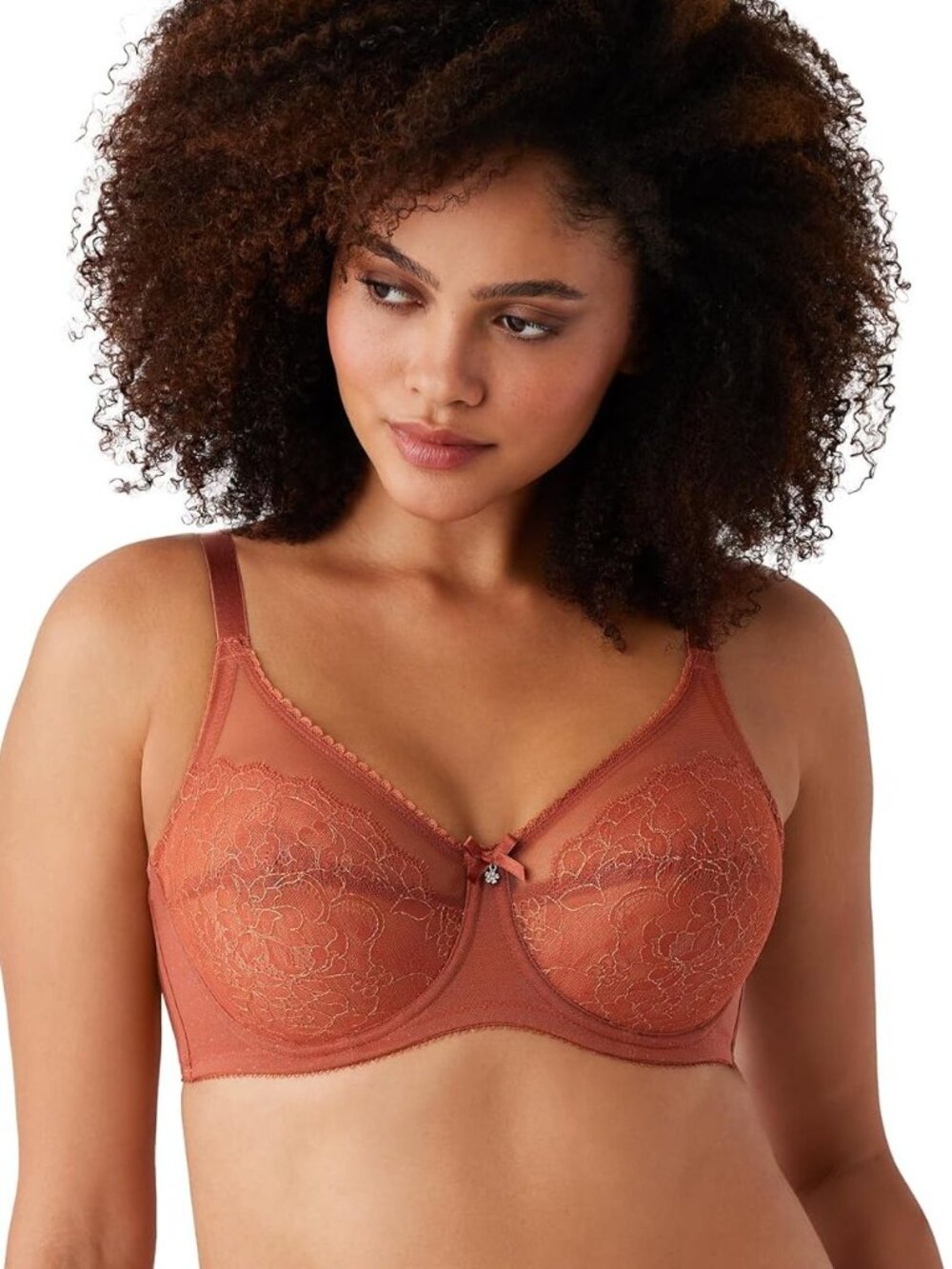 Wacoal Retro Chic Full Figure Underwire Lace BRA Size 36DDD Chutney NEW